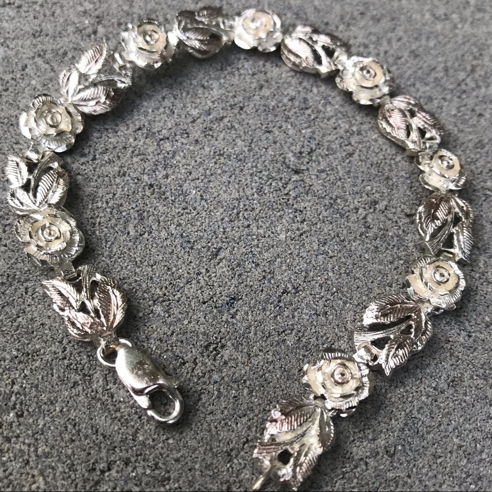 Sterling Silver Rose Bracelet